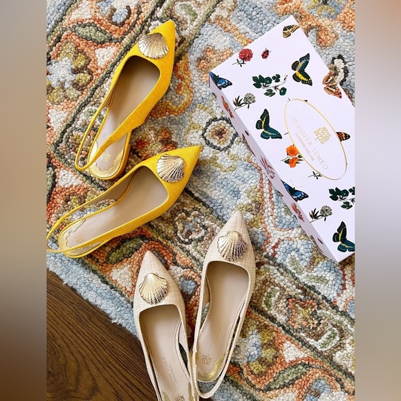 Jennifer Sumko x Antonio Melani Shell Sling Back Flats - Picture 2 of 11